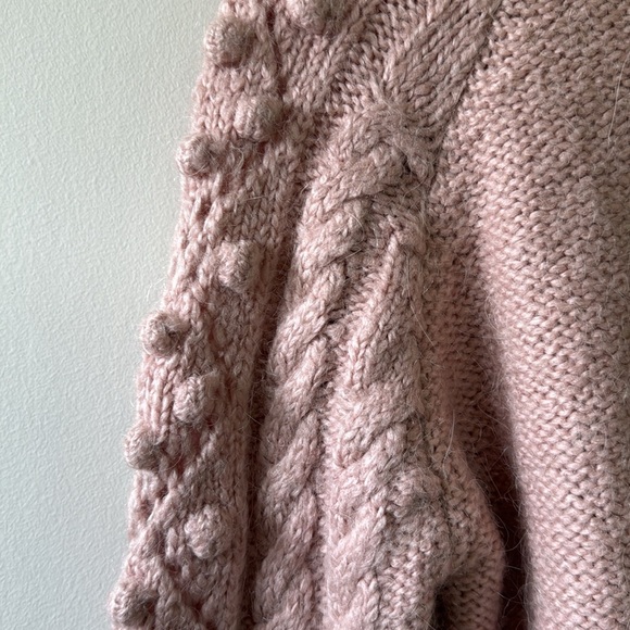 Zara Jewel Button Knit Cardigan Blush Pink Knit Sweater Size Small Loose Fit - Picture 9 of 16